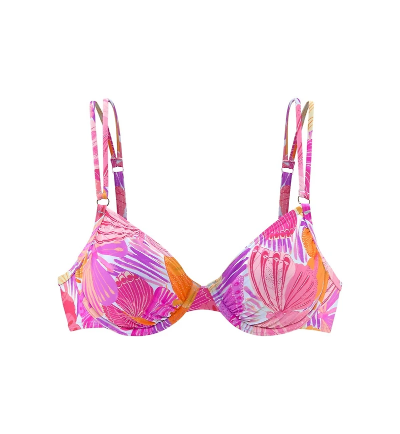 Lascana Women's Butterfly Print Underwire Bikini Swimsuit Top Bra Sizing