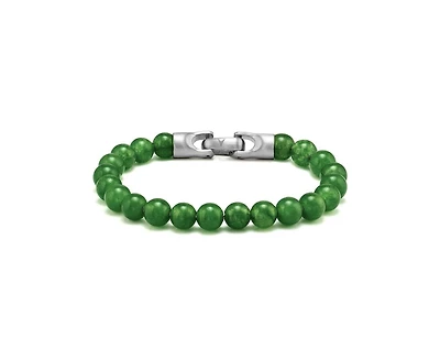 Vincero Black Onyx 8mm Bead Bracelet Polished Stainless Steel - Large