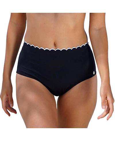 Lascana Women's Scalloped High Waisted Bikini Swimsuit Bottom