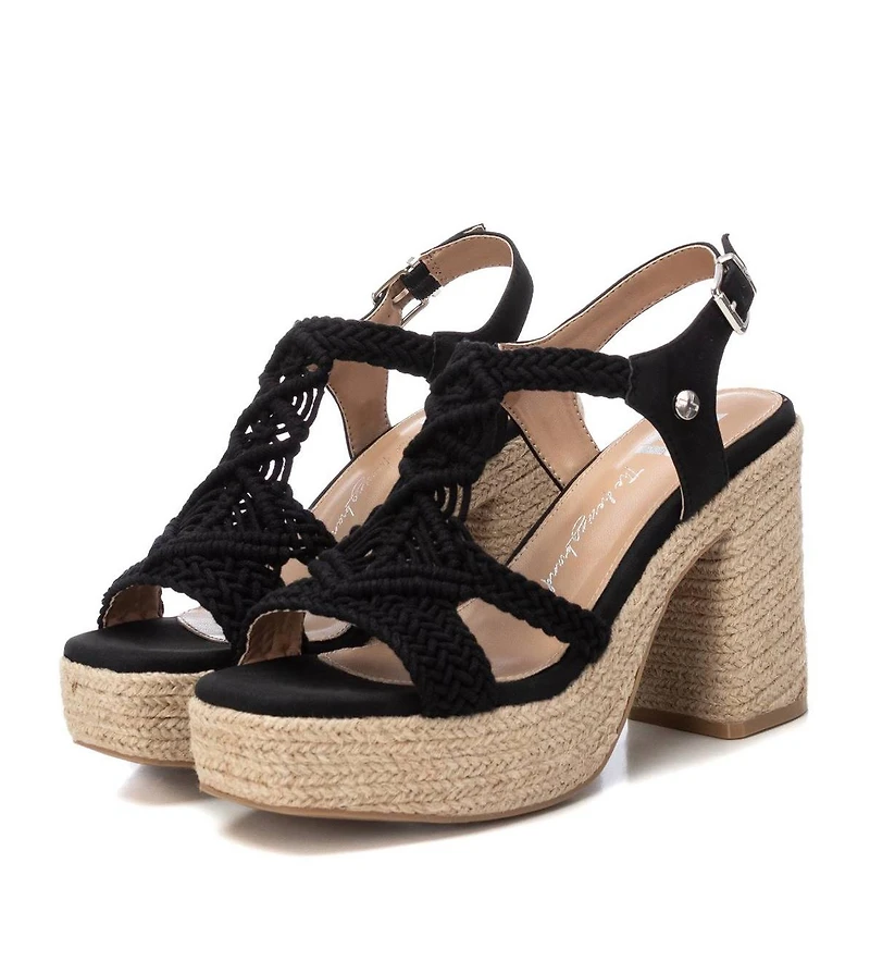 Women's Heeled Jute Platform Sandals By Xti