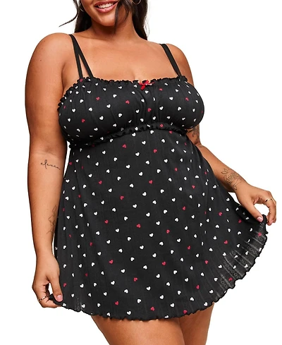 Adore Me Plus Ophylia Babydoll & Hipster Set