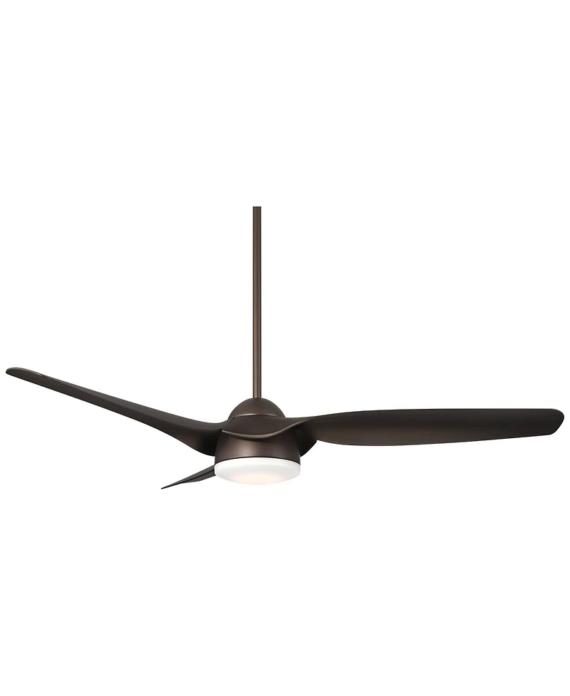 Casa Vieja 54" Sierra Modern Indoor Outdoor Ceiling Fan 3 Blade Led Light Remote Control Emperial Bronze Finish Bedroom Damp Rated