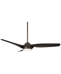 Casa Vieja 54" Sierra Modern Indoor Outdoor Ceiling Fan 3 Blade Led Light Remote Control Emperial Bronze Finish Bedroom Damp Rated