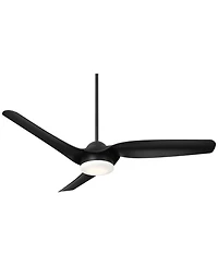 Casa Vieja 54" Sierra Modern Indoor Outdoor Ceiling Fan 3 Blade Led Light Remote Control Matte Black Finish Bedroom Damp Rated