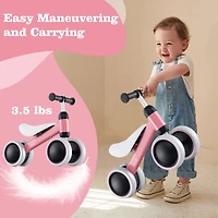 Toddler Balance Bike with 4-Wheel Design for Stability and Easy Riding