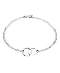Bling Jewelry Bff Double Chain Love Eternity Ring Anklet Ankle Bracelet Sterling Silver 9-10 Inch