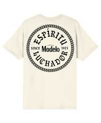 Modelo Men's Pablo Dier Signature Crew Neck Short Sleeve Natural T-shirt -Small