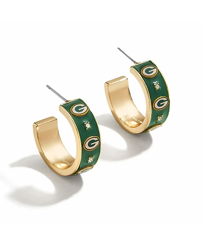 Wear By Erin Andrews x BaubleBar Green Bay Packers Enamel Hoop Earrings