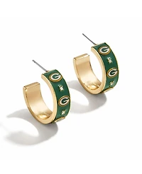 Wear By Erin Andrews x BaubleBar Green Bay Packers Enamel Hoop Earrings