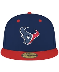 New Era Men's Navy/Red Houston Texans Flipside Two-Tone 59FIFTY Fitted Hat