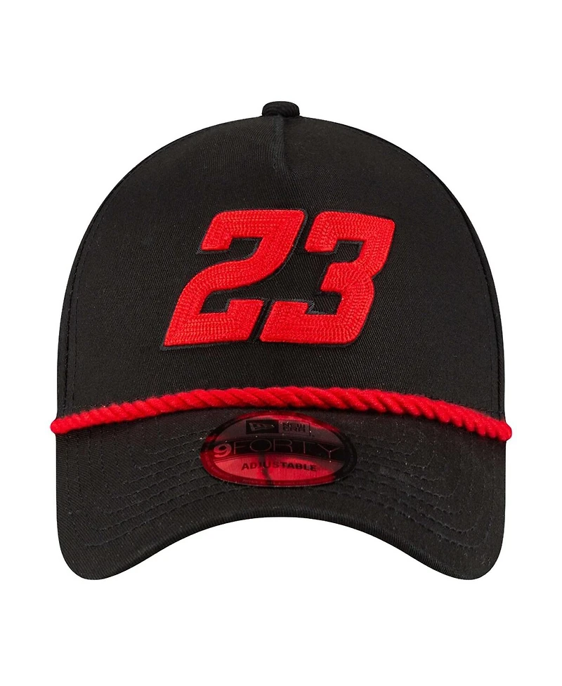 New Era Men's Black Bubba Wallace Rope A-Frame 9FORTY Adjustable Hat