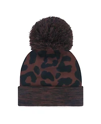 '47 Brand Women's Brown Texas Rangers Rosette Cuffed Knit Hat with Pom