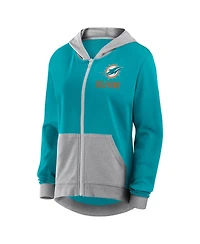 Fanatics Women's Aqua Miami Dolphins Hit It Full-Zip Hoodie