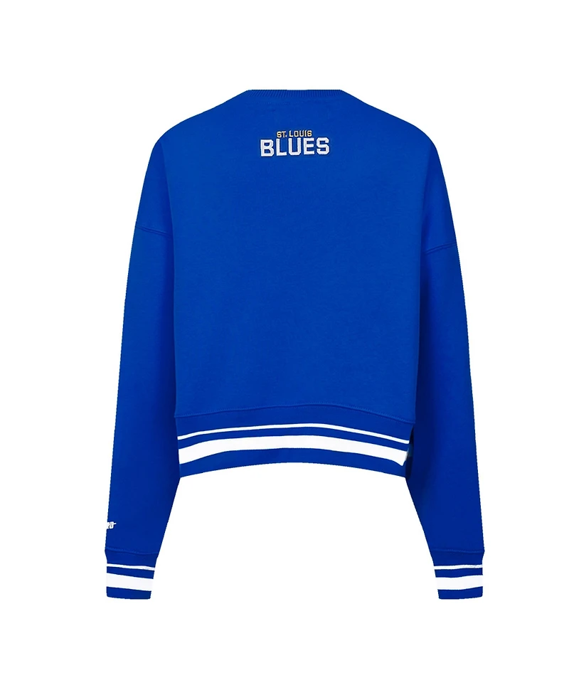 Pro Standard Women's Blue St. Louis Blues Area Code Cropped Pullover Sweatshirt