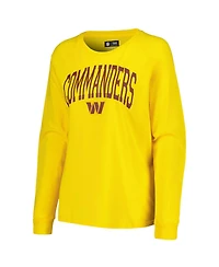 Concepts Sport Women's Burgundy/Gold Washington Commanders Raglan Long Sleeve T-Shirt Shorts Lounge Set