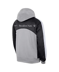 Nike Men's Silver/Black Brooklyn Nets Authentic Starting Five Force Performance Pullover Hoodie