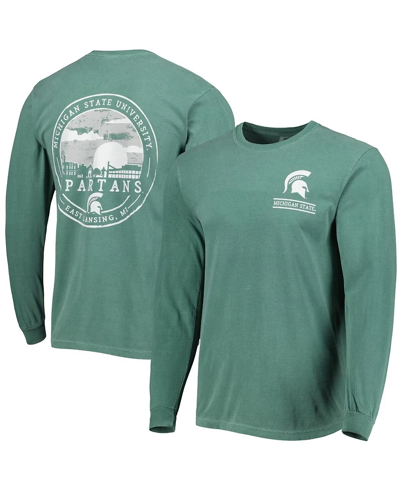 Image One Men's Green Michigan State Spartans Circle Campus Scene Long Sleeve T-Shirt