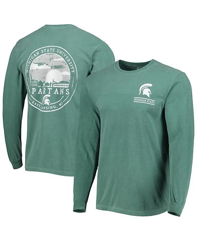 Image One Men's Green Michigan State Spartans Circle Campus Scene Long Sleeve T-Shirt