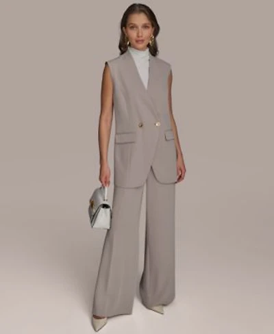 Donna Karan New York Womens Long Vest Straight Leg Pants