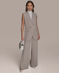 Donna Karan New York Womens Long Vest Straight Leg Pants