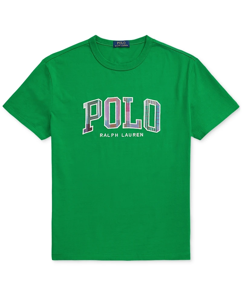 Polo Ralph Lauren Men's Classic-Fit Madras-Logo Jersey T-Shirt