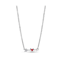 Pandora Sterling Silver Arrow and Murano Glass Heart Necklace