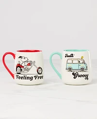 Lenox Peanuts Feelin' Groovy & Feeling Free Mugs, Set of 2