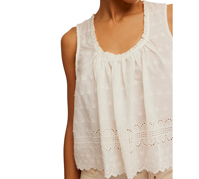 Free People Women's Marina Cotton Eyelet Tank Top