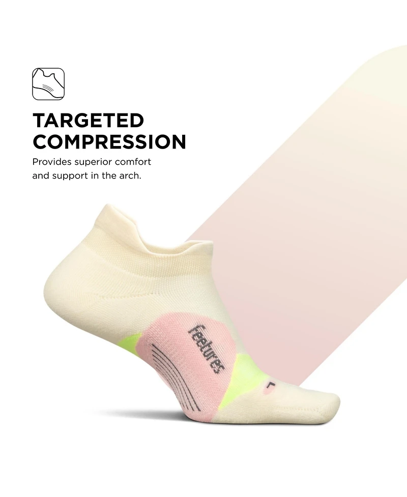 Feetures Elite Light Cushion No Show Tab Ankle Socks - Sport Sock with Targeted Compression