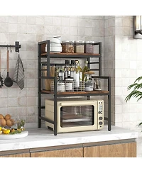3-Tier Microwave Stand with Storage Shelves Heavy-Duty Metal Frame Rack Organizer