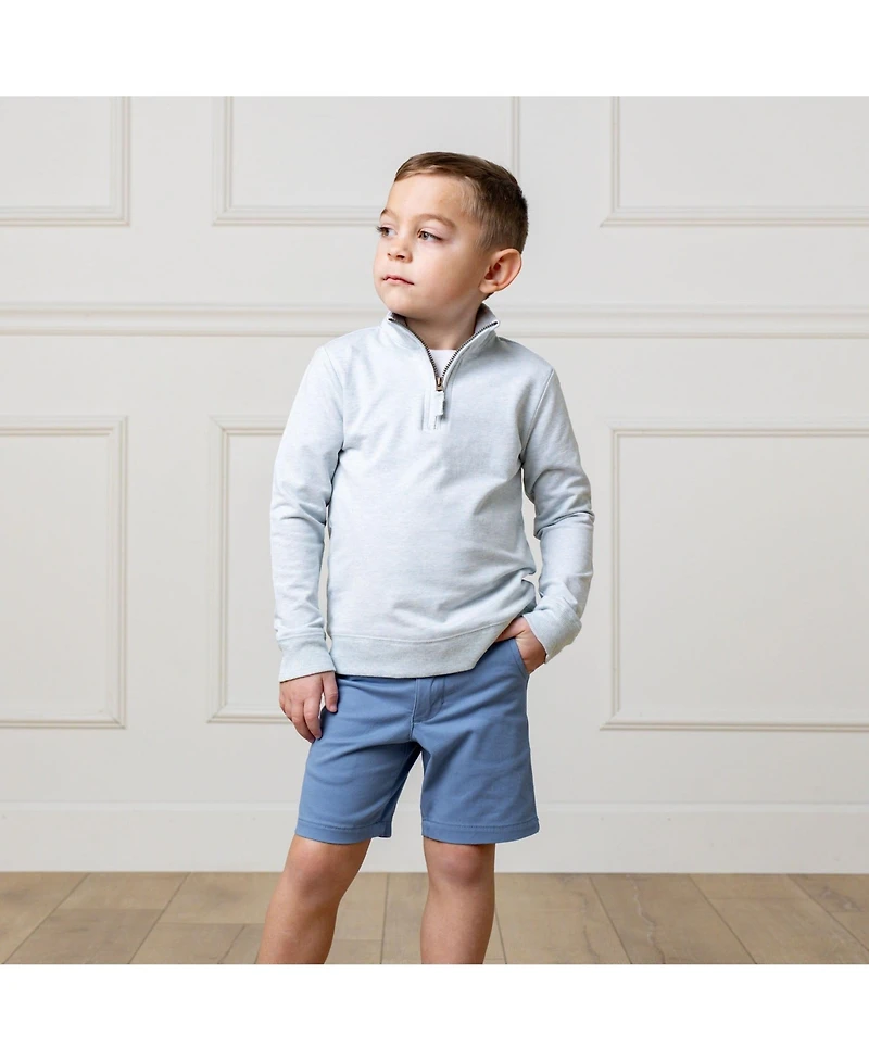 Hope & Henry Boys Organic Long Sleeve French Terry Half-Zip Pullover