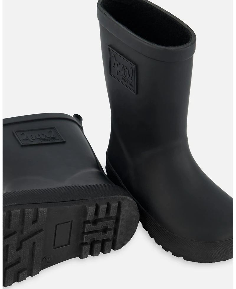 Deux par Kids Unisex Rain Boots Black - Toddler|Child