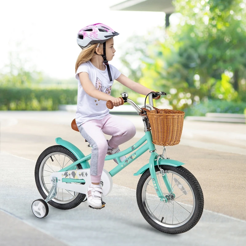 Kids Bike with Training Wheels and Dual Brake System Safe and Easy-to-Ride Bicycle for Young Riders