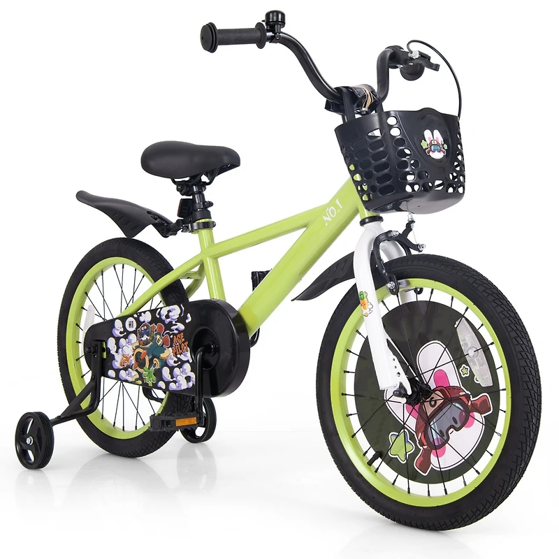 Kids Adjustable Bike with Detachable Training Wheels Safe and Fun Bicycle for Ages 4-8 Years Old