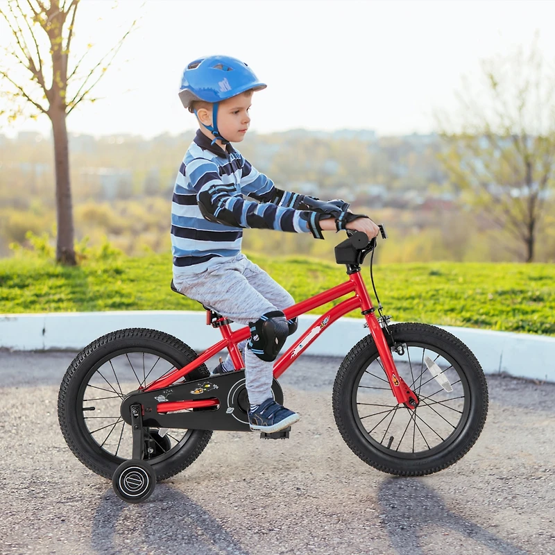 Kids Bike Sport Bicycle for 4-7 Years Old with Adjustable Seat, Reflectors, and Training Wheels a Safe Fun Ride