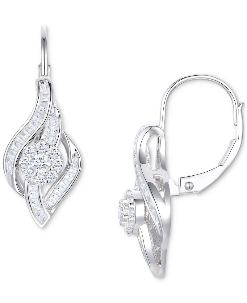 Diamond Leverback Drop Earrings (1/2 ct. t.w.) in 10k White Gold