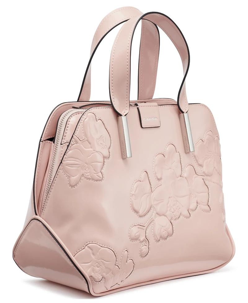 Calvin Klein Audrey Floral Emboss Satchel