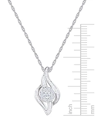 Diamond Swirl Pendant Necklace (1/2 ct. t.w.) in 10k White Gold