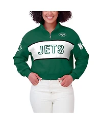 Wear by Erin Andrews Women's Green New York Jets Quarter-Zip Jacket