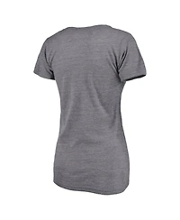 Fanatics Women's Heather Gray Kansas City Chiefs Super Bowl Lix Our Pastime Tri-Blend V-Neck T-Shirt
