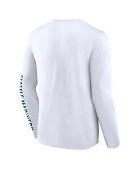 Fanatics Men's White Seattle Mariners Press Box Long Sleeve T-Shirt