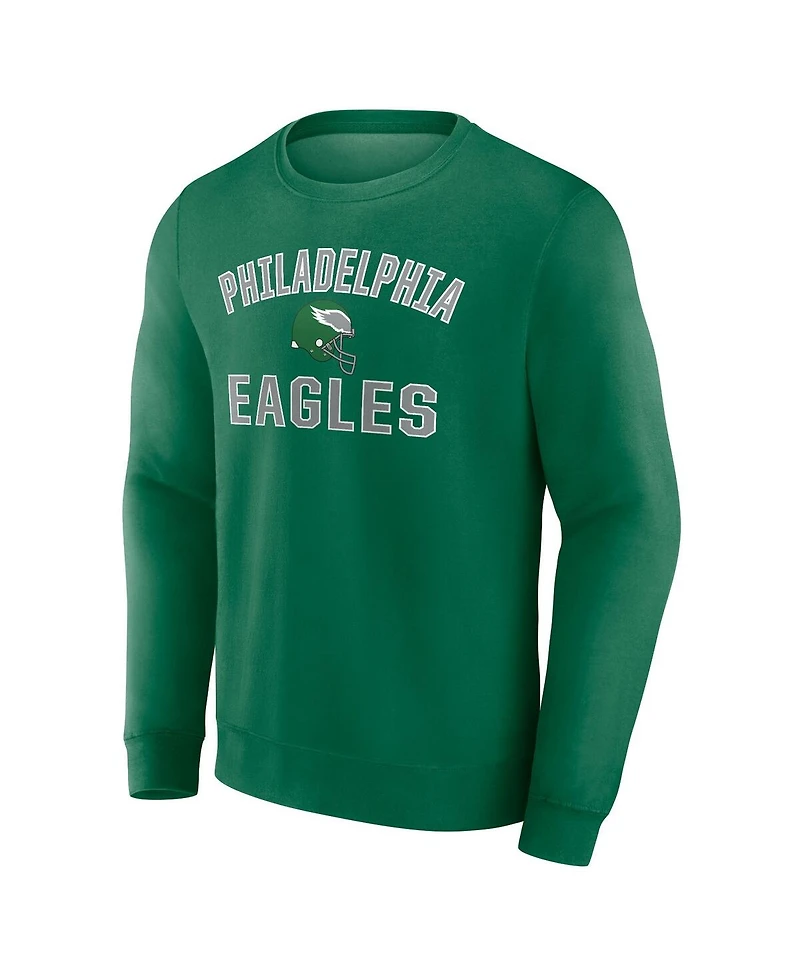 Fanatics Men's Kelly Green Philadelphia Eagles Gridiron Classics Victory Arch Pullover Sweatshirt
