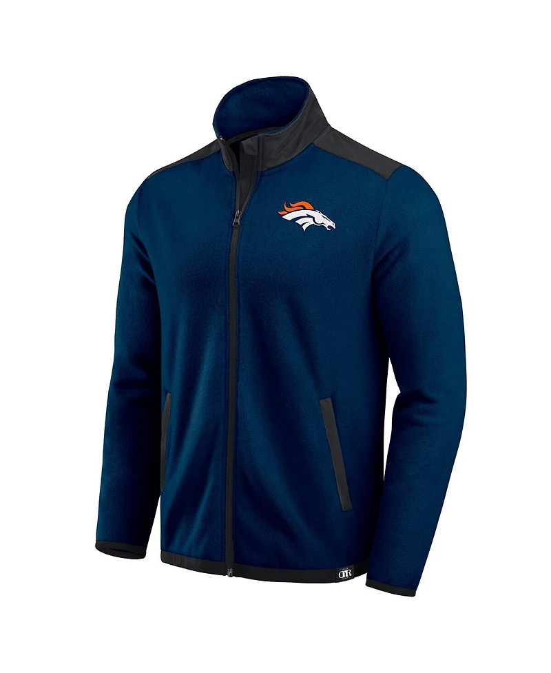 Darius Rucker Collection by Fanatics Men's Navy Denver Broncos Color Block Polar Fleece Full-Zip Jacket