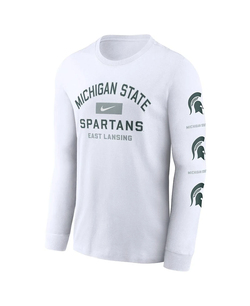 Nike Men's White Michigan State Spartans Primetime Classic Location Long Sleeve T-Shirt