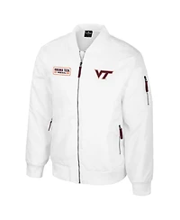 Colosseum Men's Virginia Tech Hokies White Rabbit Full-Zip Bomber Jacket