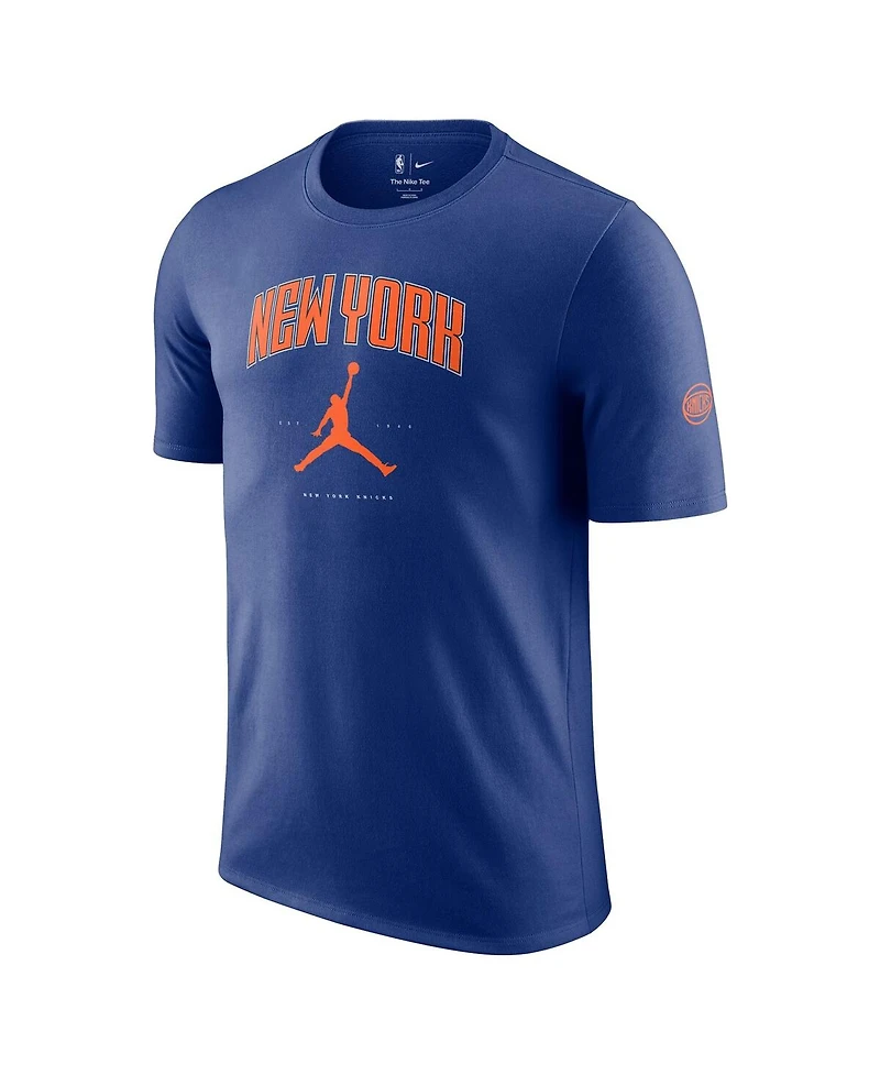 Jordan Men's and Women's Blue New York Knicks Essential Cities T-Shirt