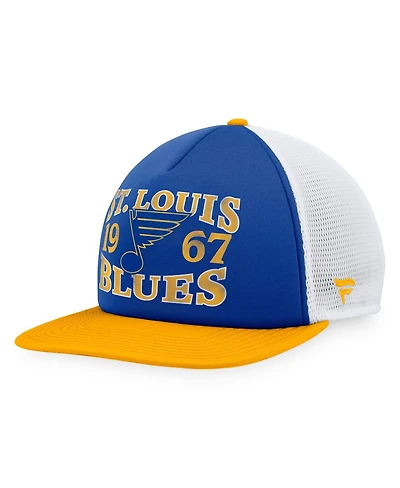 Fanatics Men's Blue/Gold St. Louis Blues Heritage Vintage Foam Front Trucker Snapback Hat