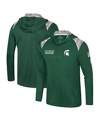 Colosseum Men's Green Michigan State Spartans Oht Military Appreciation Quarter-Zip Hoodie Jacket