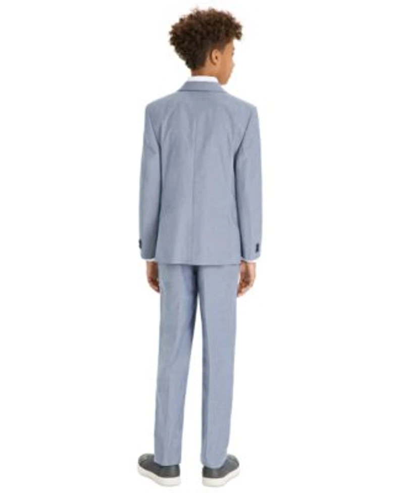 Michael Kors Big Boys Chambray Classic Fit Stretch Suit Jacket Dress Pants