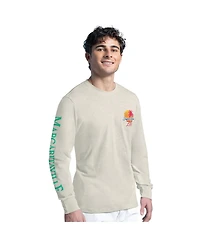 Margaritaville Men's Tan Super Bowl Lix It's 5 O'Clock Somewhere Long Sleeve T-Shirt